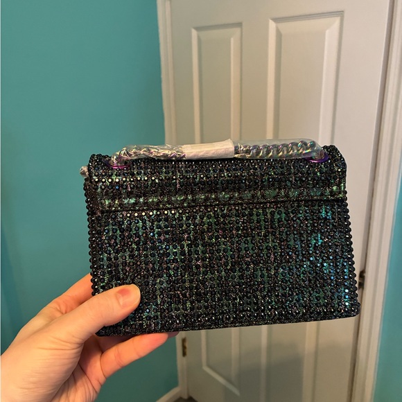 NWT Kurt Geiger Green & Black Studded Mini Brixton Bag - Picture 4 of 4